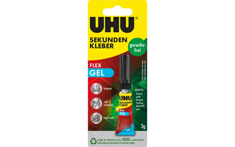 UHU Sekundenkleber Superflex 1 pezzi, trasparente