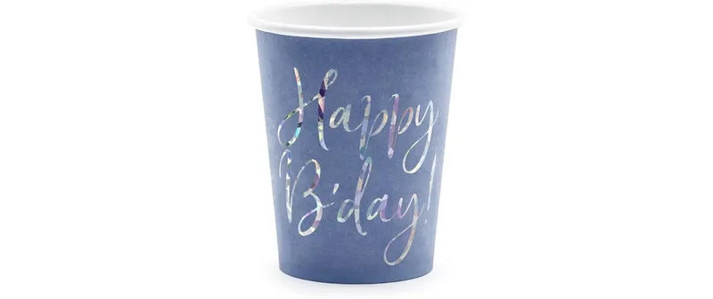 Partydeco Einwegbecher Happy Birthday 220 ml, 6 Stück
