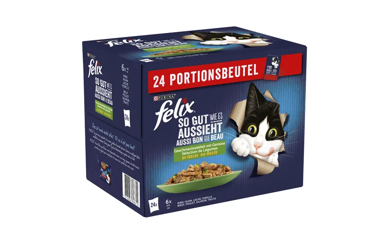 Felix Nassfutter AGAIL Fleisch mit Gemüse Auswahl, 24 x 85 g