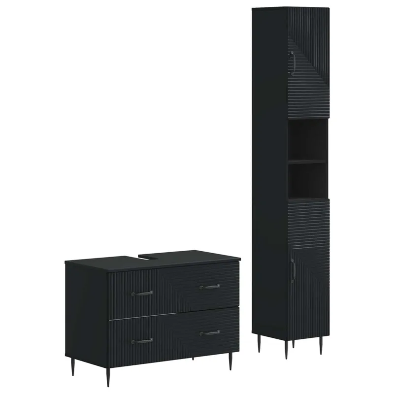 Ensemble de 2 meubles de salle de bain HAARLEM Noir