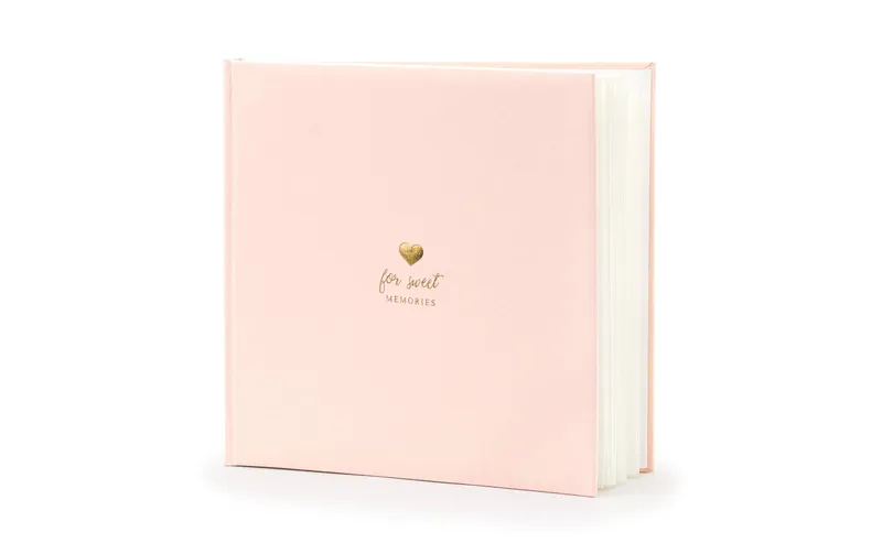 Partydeco Gästebuch For sweet memories 20.5 x 20.5 cm, Rosa/Gold