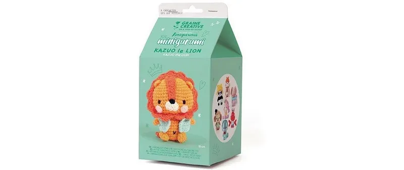 Graine Créative Häkelset Graine Créative Minigurumi-Kit Löwe Kazuo 10 cm
