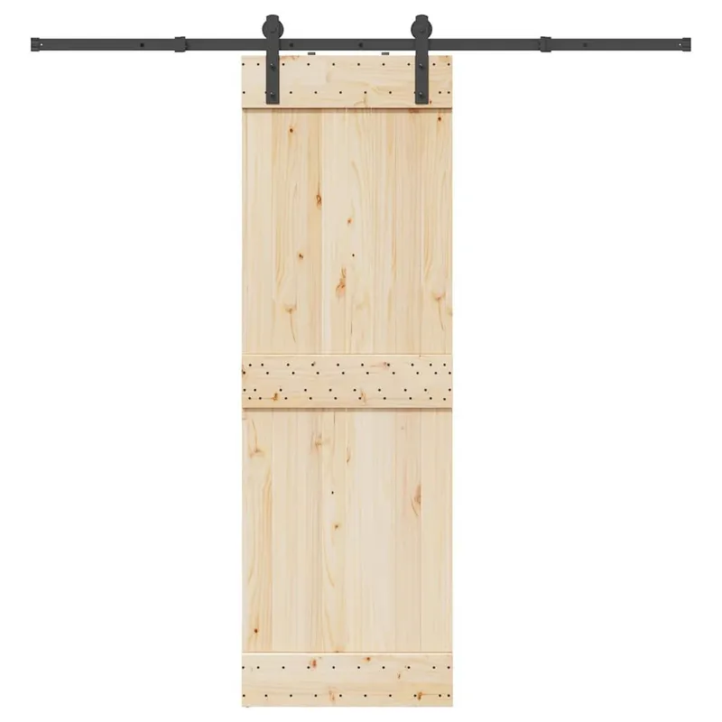Schiebetürbeschlag-Set 213,5 cm Stahl nero