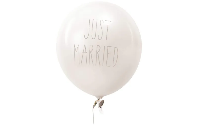 Rico Design Ballon "Just Married", Ø 30 cm, 12 Pièces, Blanc