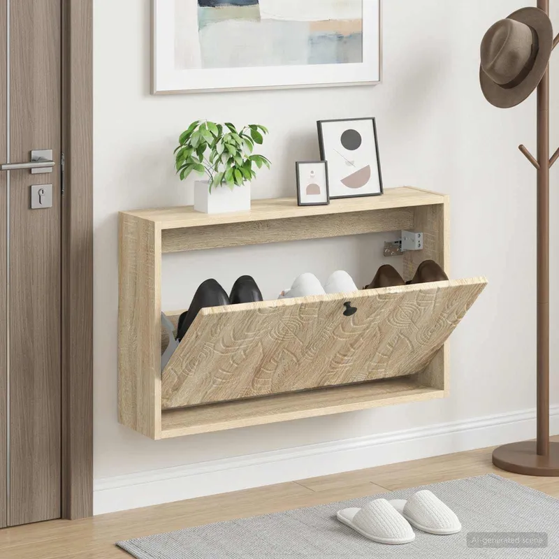 Wandmontierter Schuhschrank DELFT 71 x 17 x 43 cm derivato del legno