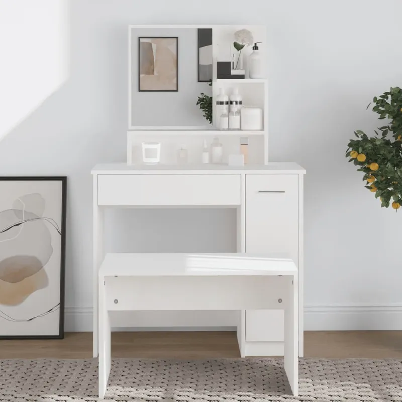 Schminktisch mit Spiegel bianco 86,5x35x136 cm