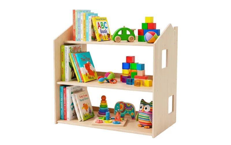 relaxdays Spielregal Holz Hellbraun 59 x 61 x 39 cm