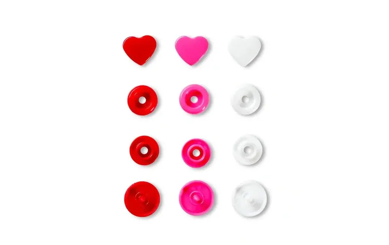 Prym Druckknöpfe Color Snaps Herz, redtöne, 12.4 mm, 30 pieces