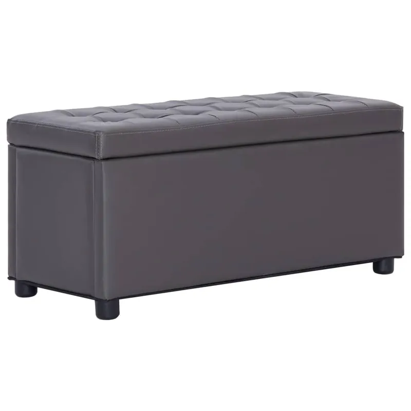 Ottoman mit Stauraum 87,5 cm grigio Kunstleder