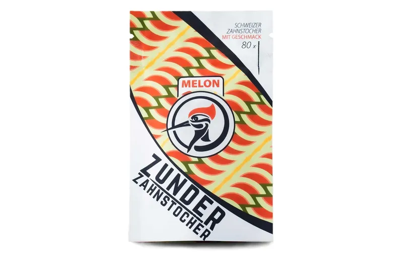 Zunder Zahnstocher Melon im praktischen Beutel 80 Stück