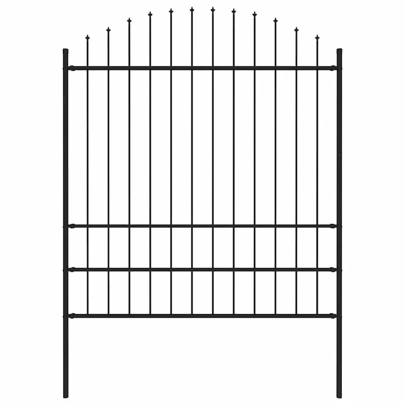 Gartenzaun Woerden mit Speerspitze Stahl 170 x 200 cm black