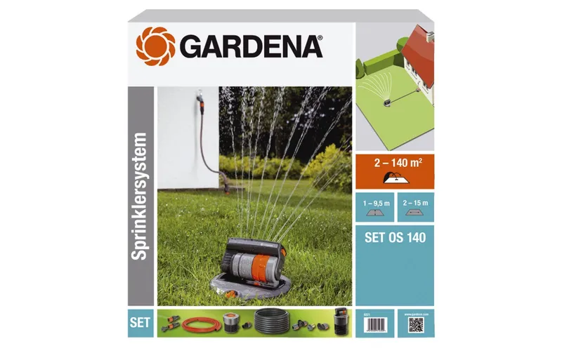GARDENA Komplett-Set 8221 con Versenk-Viereckregner OS 140