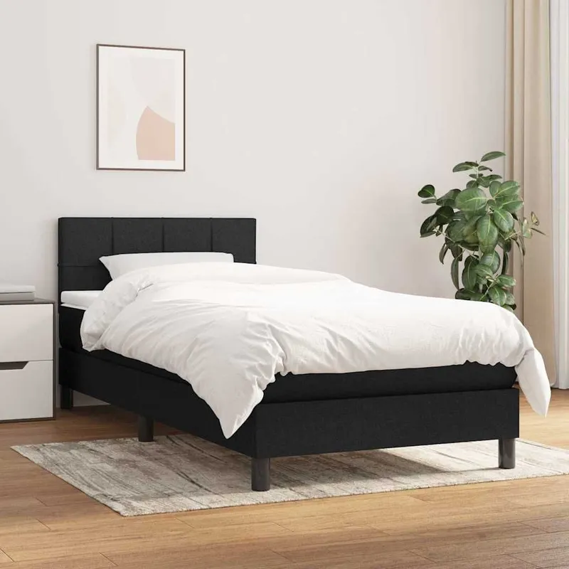 letto boxspring mit Matratze nero 100x200 cm tessuto