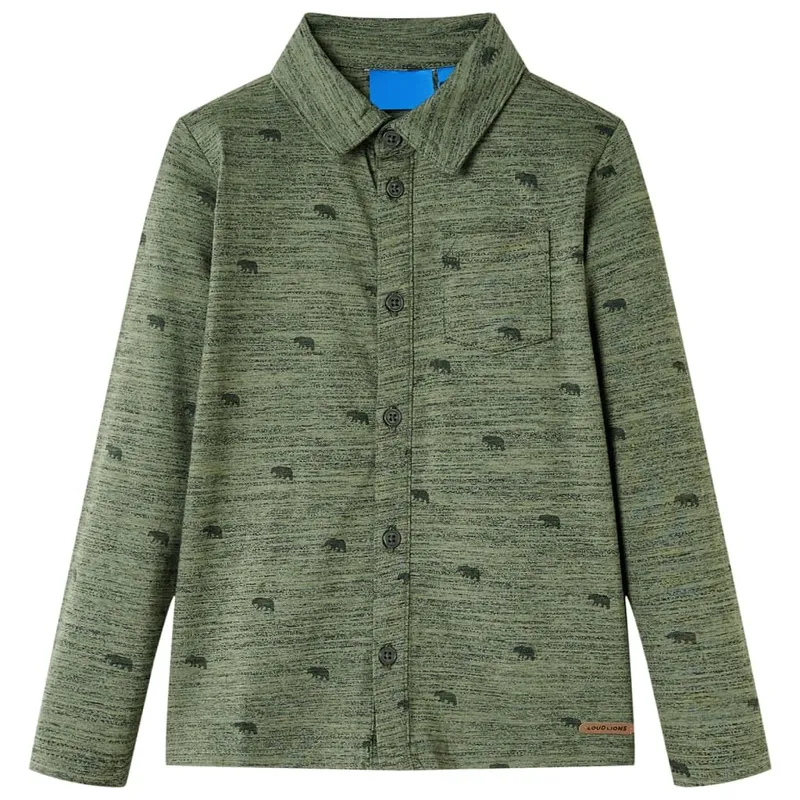 Chemise pour enfants kaki mélangé 128