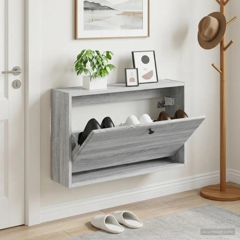 Cabinet à chaussures mural BREDA 71 x 17 x 43 cm Sonoma gris