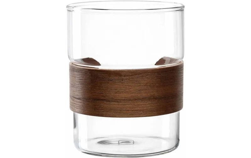 LEONARDO Cappuccino Becher Novo Legno 320 ml, 2 pièces, transparent