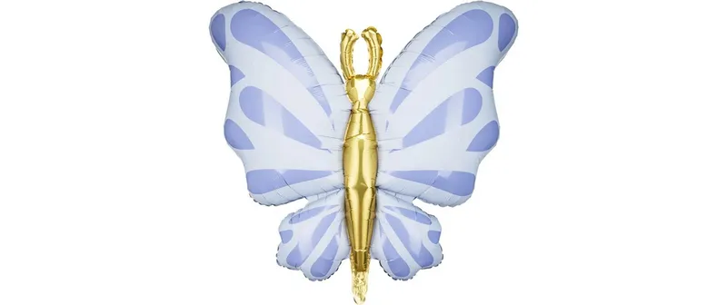 Partydeco Folienballon Schmetterling bleu, 69 x 69 cm