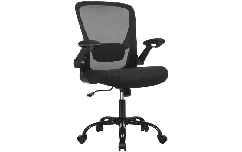 Songmics Bürostuhl mit klappbaren Armlehnen, noir