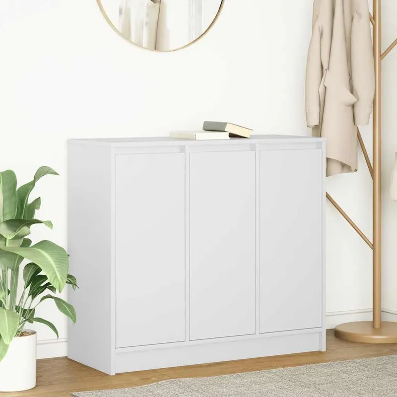 Credenza Bianca 85x34x76 cm Legno Ingegnerizzato