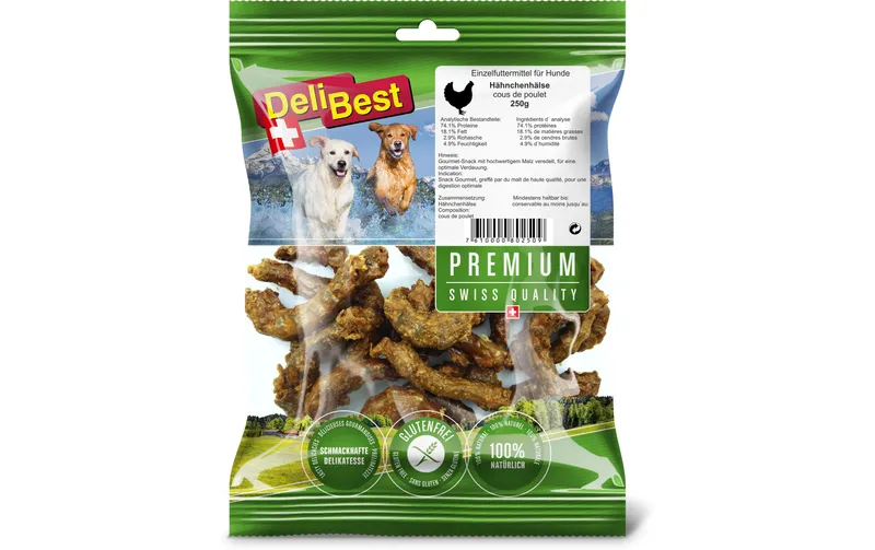 DeliBest Kaustange Premium Hähnchenhälse, 250 g