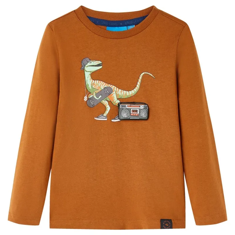 T-shirt enfants à manches longues cognac 116
