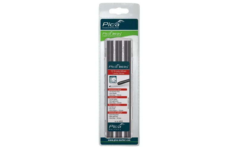 Pica Ersatz-Minen BIG-Dry 2H, Graphit, 12 pièces