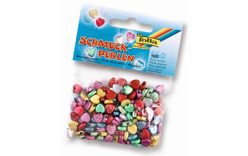 Folia Perlen Herzen, multicolour