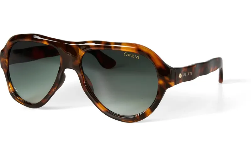 OKKIA Sonnenbrille Seletti Florida Classic Havanna, Green lens