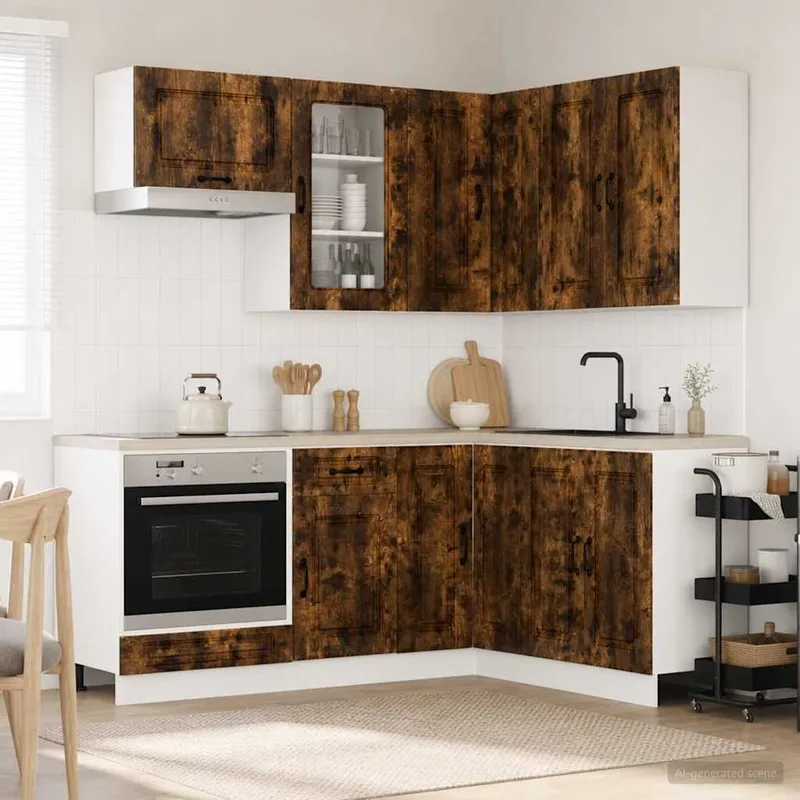 Kücheneinheit KALMAR 8 stk. Geräucherte Eiche Holzwerkstoff
