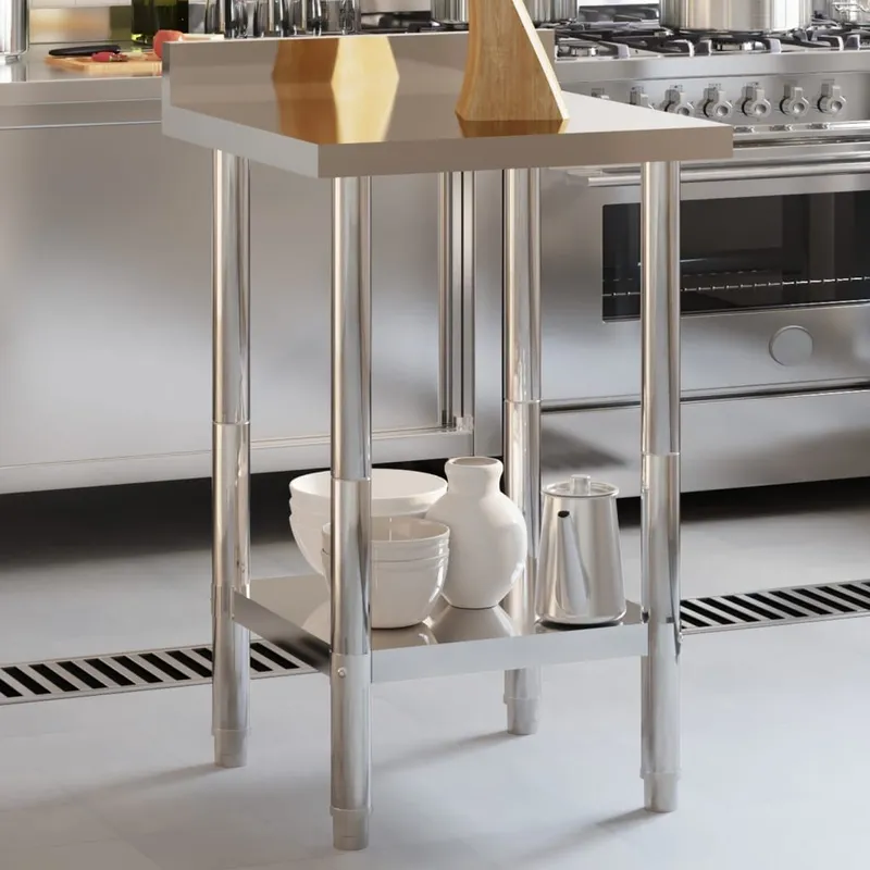Küchen-Arbeitstisch con Aufkantung 55x55x93 cm acciaio inox