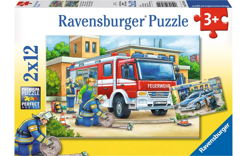 Ravensburger Puzzle Polizei et Feuerwehr 2 x 12 Teile