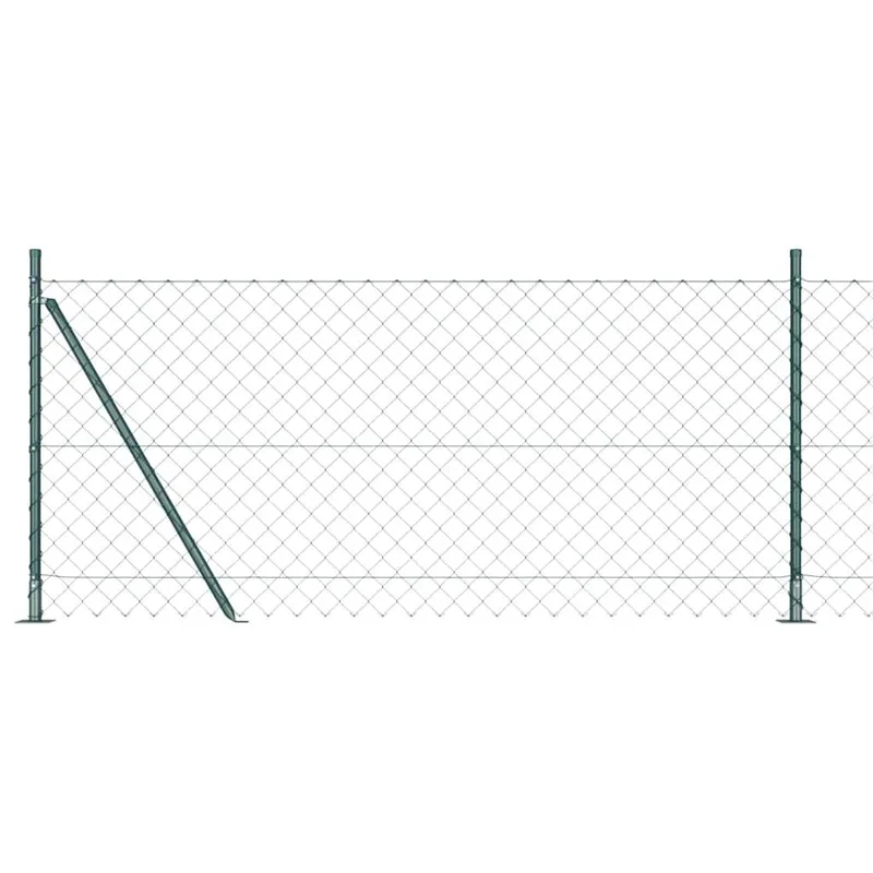 Maschendrahtzaun mit Betonsockel 10 x 0,8 m Grün Netz