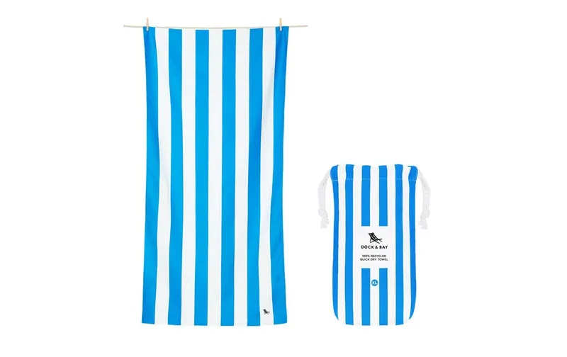 Dock & Bay Strandtuch Cabana 200 cm x 90 cm, bianco, blu