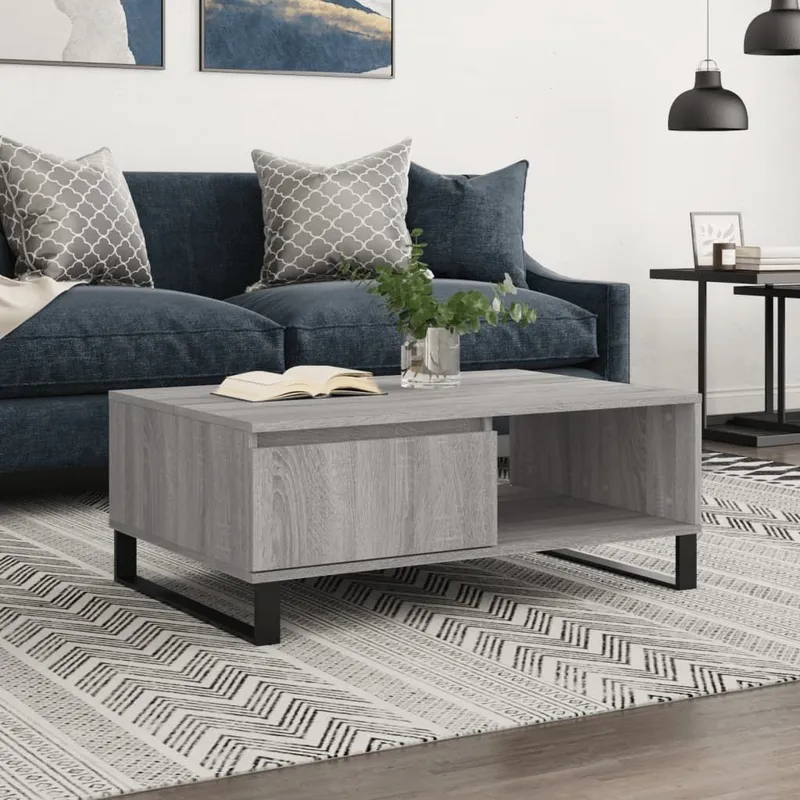 Couchtisch grigio Sonoma 90x60x35 cm derivato del legno