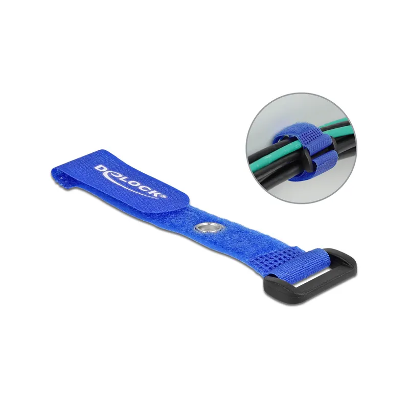 Delock Klettkabelbinder Blau 150 mm x 20 mm 5 Stück