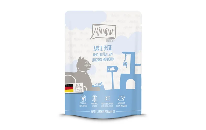 Mjamjam Nassfutter Quetschie Ente & Geflügel, 300 g