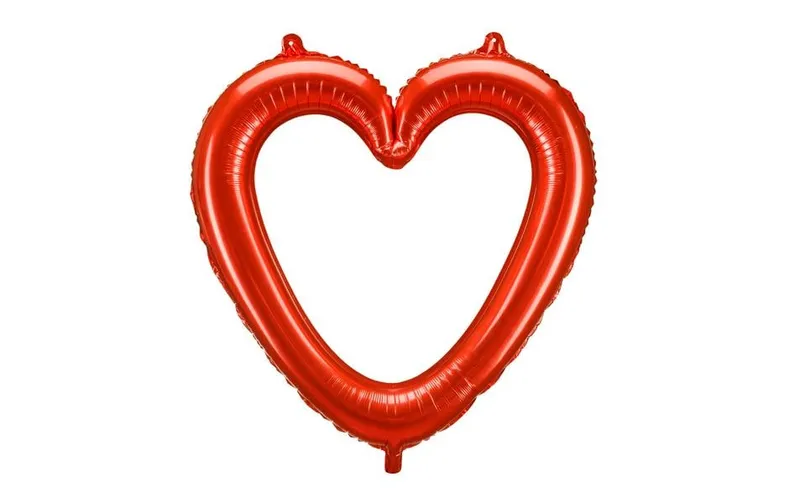 Partydeco Folienballon Herzrahmen, rouge