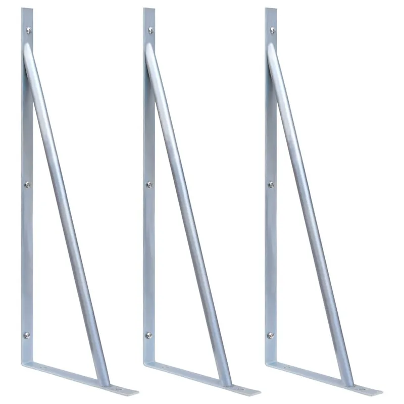 Supports pour poteau de clôture 3 pcs Acier galvanisé
