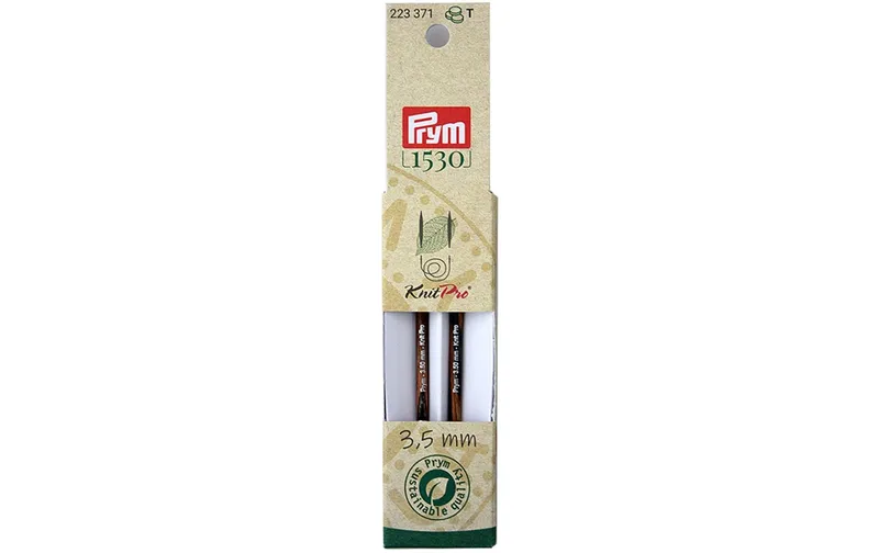 Prym 1530 Stricknadelspitzen naturalal, kurz 3.50 mm, 8.7 cm, Birkenholz