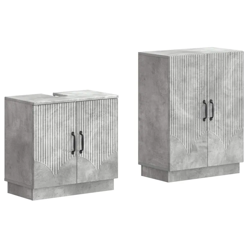 Ensemble de 2 meubles de salle de bain HOORN Gris béton