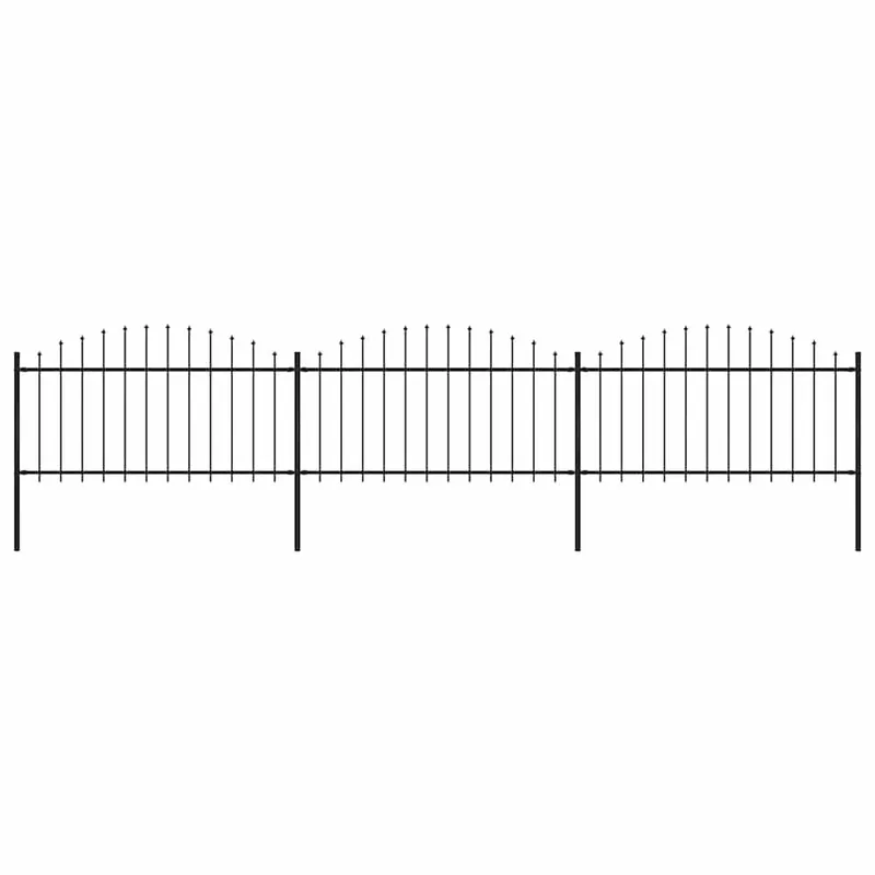 Gartenzaun mit Speerspitze Stahl 504 x 150 cm nero