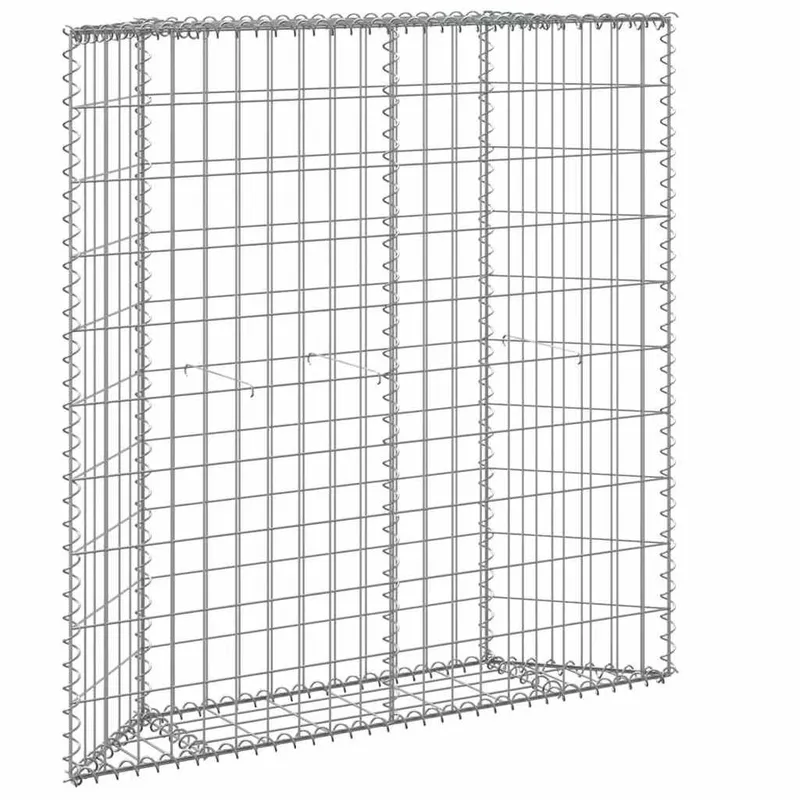 Lit surélevé à gabion en trapèze Acier galvanisé 100x20x100 cm