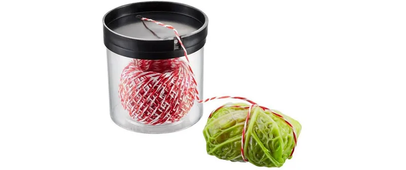 GEFU Kordelbox Filio mit rot/weissem Garn