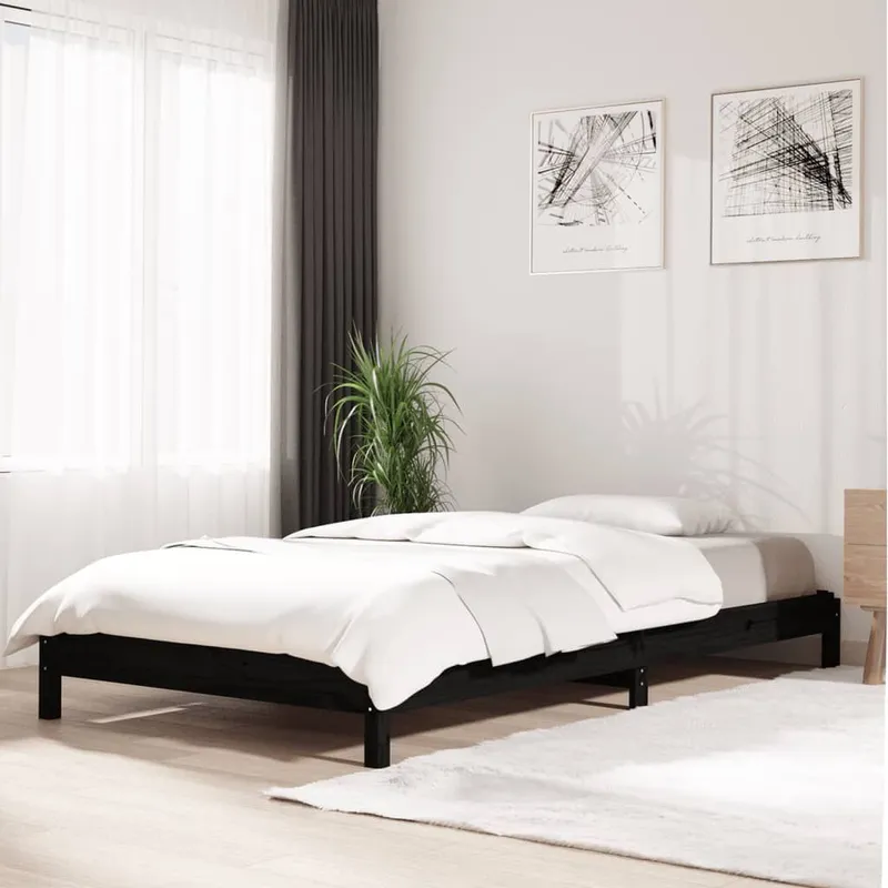 Stapelbett nero 80x200 cm legno massiccio pino