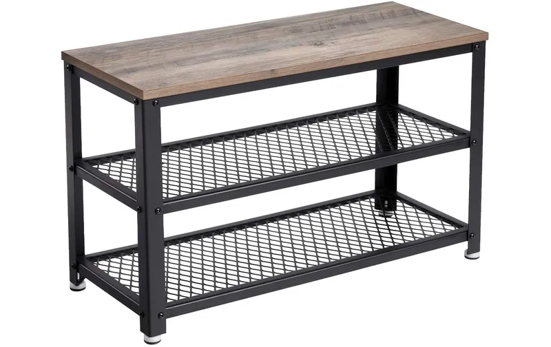 VASAGLE Schuhregal mit 2 Ablagen 73 x 45 cm, noir/naturele