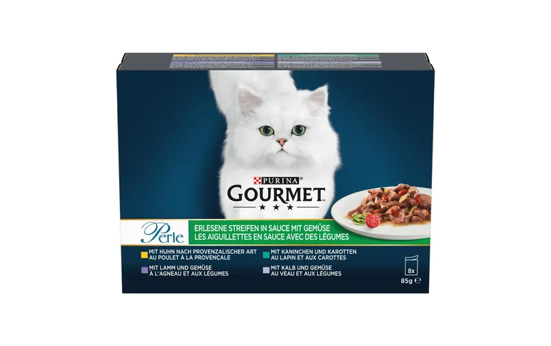 Purina Gourmet Nassfutter Gourmet Perle avec Gemüse, 8 x 85 g