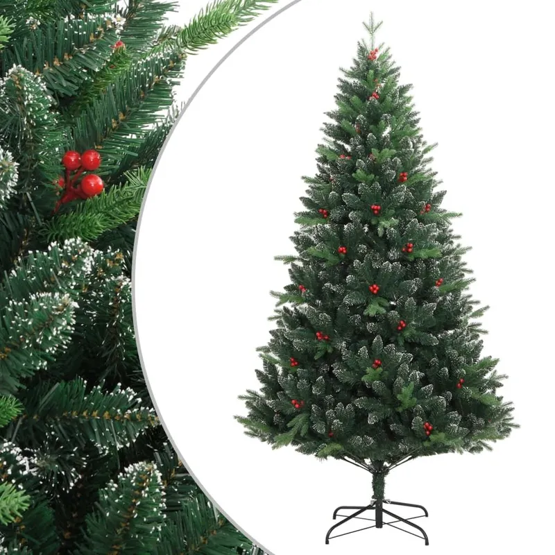 artificial Weihnachtsbaum Klappbar mit reden Beeren 240 cm