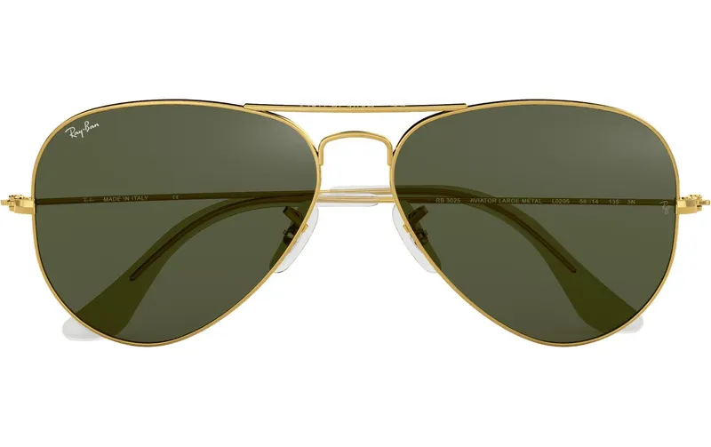 Ray-Ban Sonnenbrille Aviator Large Metal Arista, Goldfarben/Grün
