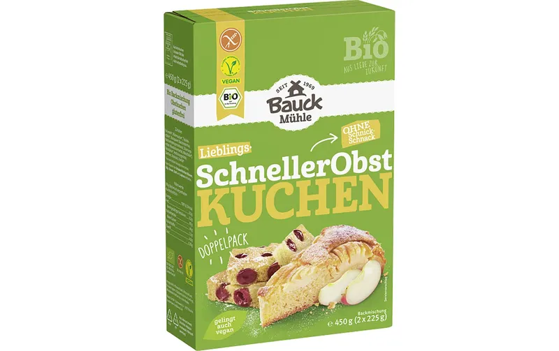 Bauck Mühle Backmischung Schneller Obstkuchen 450 g