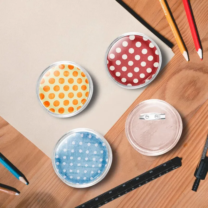 Button-Set con Anstecknadel 100 pz. Acryl 58 mm